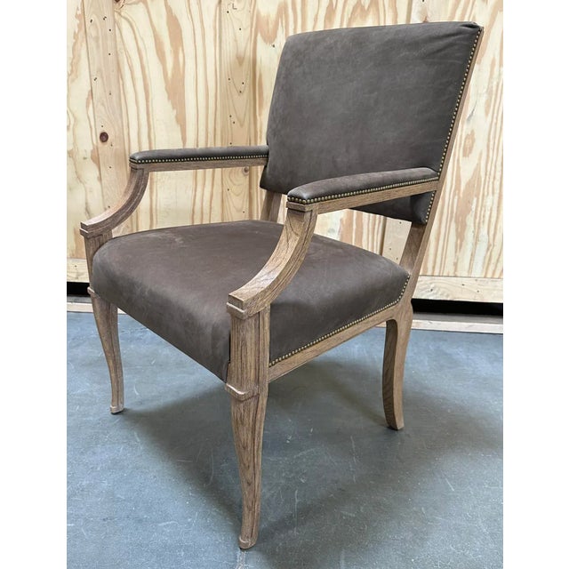 1990s Rift Oak & Upholstered Lair Arm Chair From the Madeline Stuart Collection For Sale - Image 5 of 7