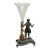 Rococo Revival Figural Spelter and Etched Glass Trumpet Vase, Antique For Sale