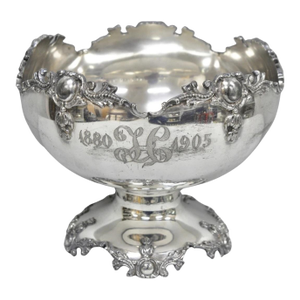 Antique Victorian Silver Plated "1880 H 1905" Monogram Pedestal Fruit Bowl