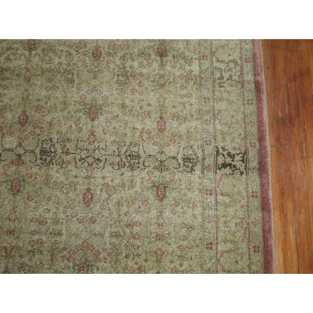 Contemporary Early 20th Century Zabihi Collection Worn Turkish Rug - 6'8" x 9'8" For Sale - Image 3 of 6