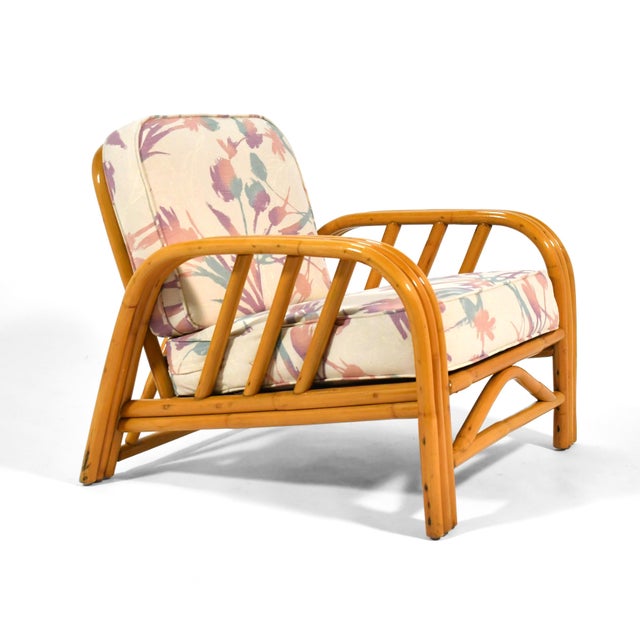 Wood Ficks Reed Three Strand Rattan "Angles" Lounge Chair For Sale - Image 7 of 9