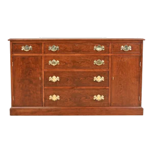 Henkel Harris Georgian Cherry Wood Sideboard or Bar Cabinet, Newly Refinished
