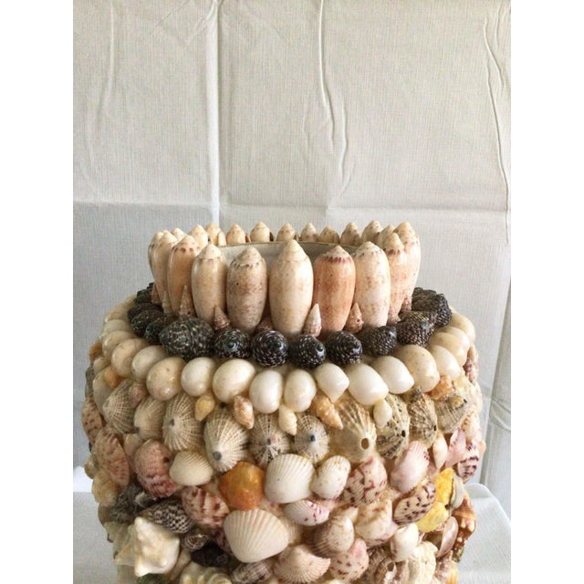 Contemporary 1970s Handmade Shell Art Vase For Sale - Image 3 of 10