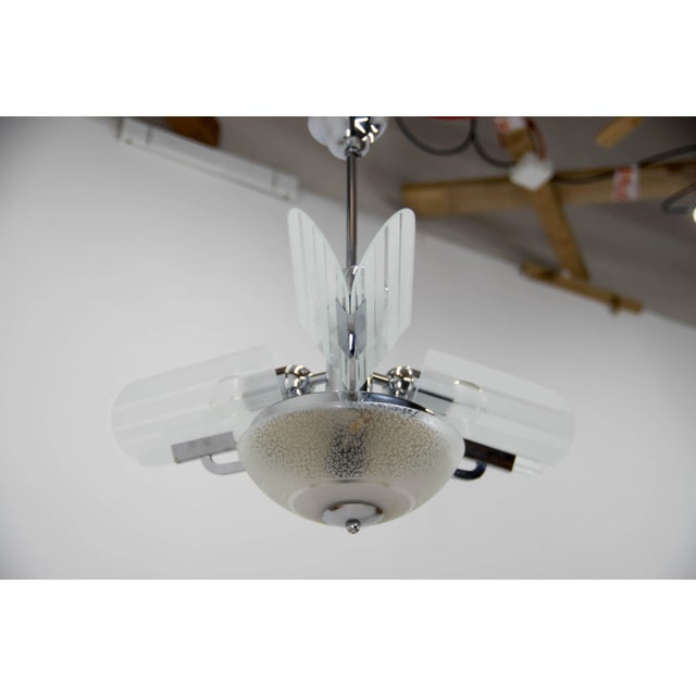 Art Deco Chandelier, Czechoslovakia, 1930s For Sale - Image 4 of 10