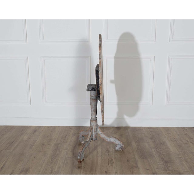 18th Century Swedish Rococo Tilt-Top Table with Original Black Back For Sale In Atlanta - Image 6 of 8
