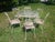 English Vintage Wrought Iron 7 Pc Patio Dining Set For Sale - Image 3 of 11