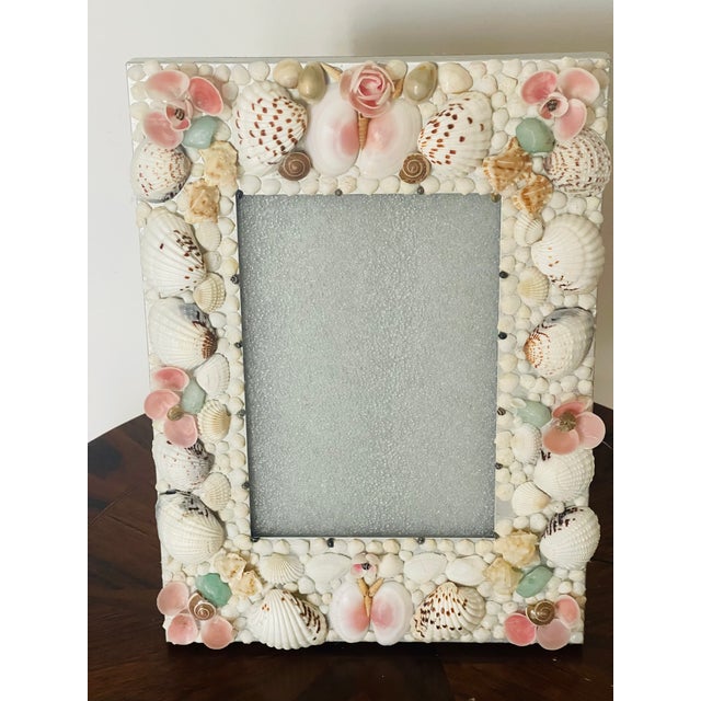 1970s 1970sSea Shell Encrusted Large Photo Frame For Sale - Image 5 of 5