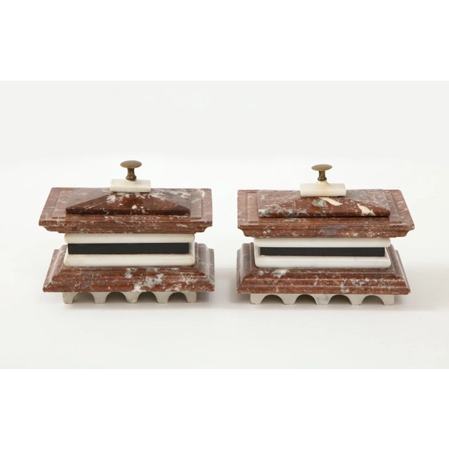 Italian 1980s Italian Marble Ink Wells - a Pair For Sale - Image 3 of 13