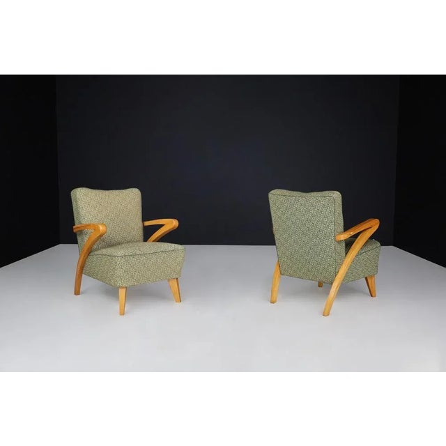 Art Deco Armchairs with Original Upholstery, Prague, 1930s, Set of 2 For Sale - Image 12 of 14
