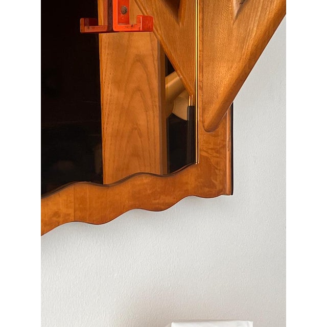 1940s Coat Rack with Mirrored Sections and Glass Hat Shelf For Sale - Image 5 of 10