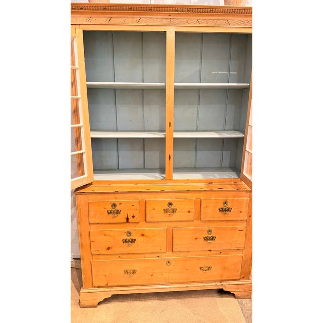 19th Century English One Piece Pine Breakfront For Sale - Image 17 of 18