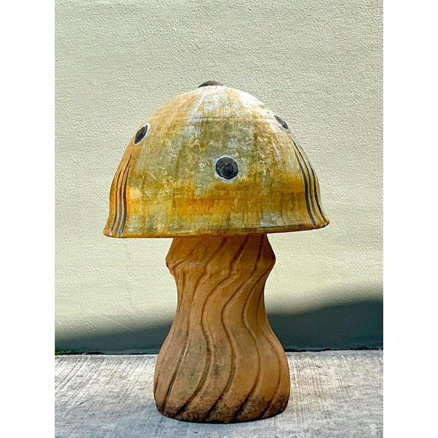 Vintage Distressed Garden Mushroom Statue For Sale - Image 11 of 15