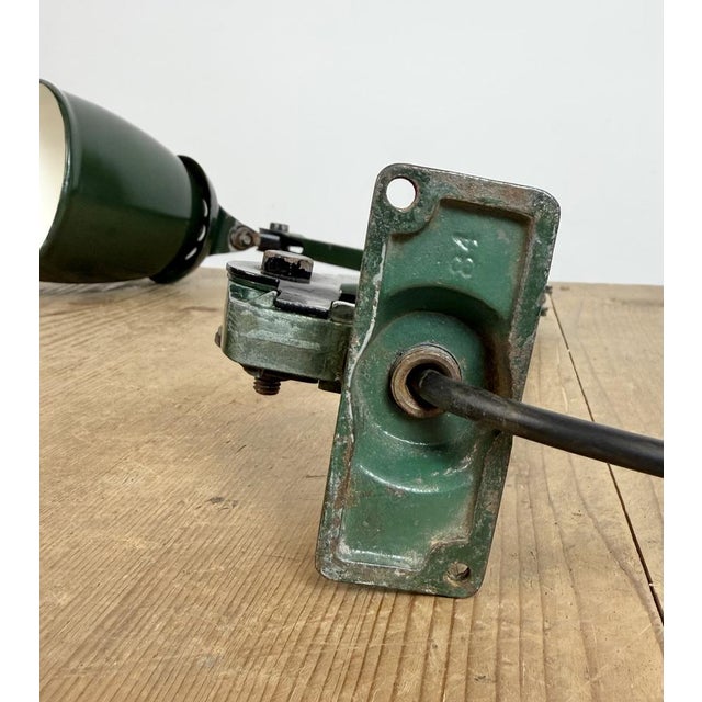 Industrial Green Enamel Adjustable Table Lamp, 1960s For Sale - Image 16 of 18