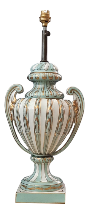 Large 20th Century Hand-Painted Table Lamp