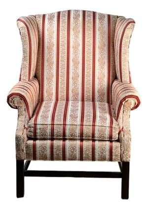 Vintage Chippendale Style Wingback Chair by Ethan Allen