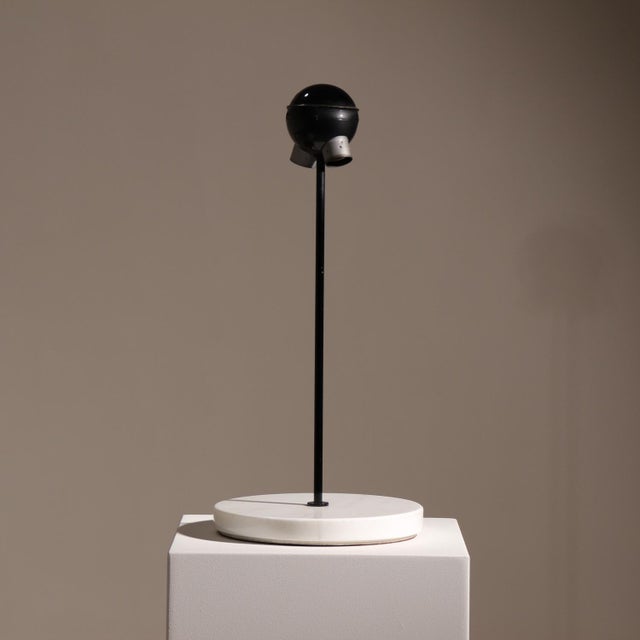 Black Snow Table Lamps with Marble by Vico Magistretti for Oluce, Italy, 1974, Set of 4 For Sale - Image 8 of 12