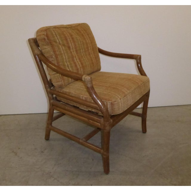 Vintage Mid Century Modern McGuire Tan Stripped Bamboo ...
