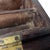 Antique Wood Box Dark Rustic Brown Diamond Design With Round Medallion For Sale - Image 10 of 18
