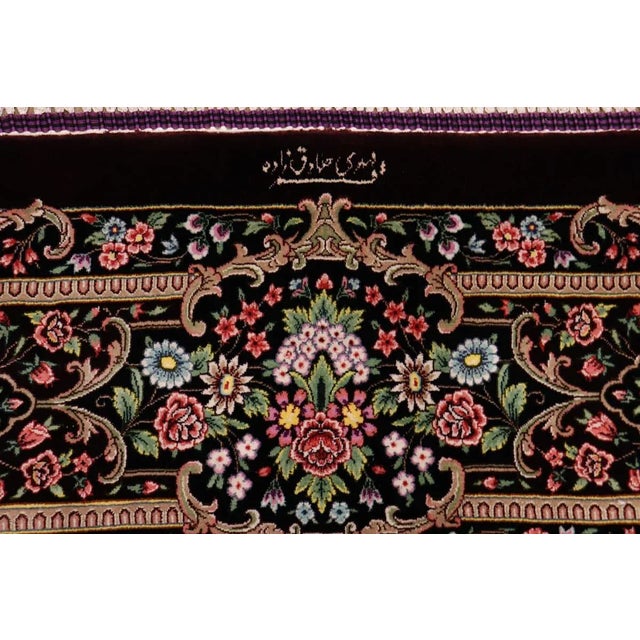 Hand-Knotted Silk Rug For Sale - Image 9 of 11