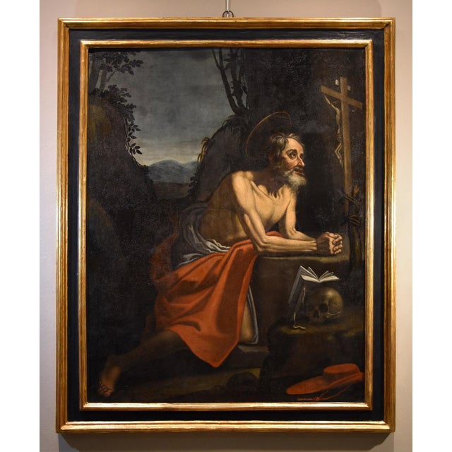 Hendrick de Somer called Enrico Fiammingo (Lokeren 1602 - Naples 1655) Saint Jerome Penitent in the Cave 103 x 130 cm. -...