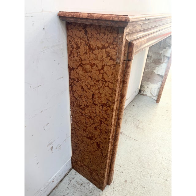 Stone Louis XIV Style Fireplace in Speckled Breccia Marble, 1800s For Sale - Image 7 of 12