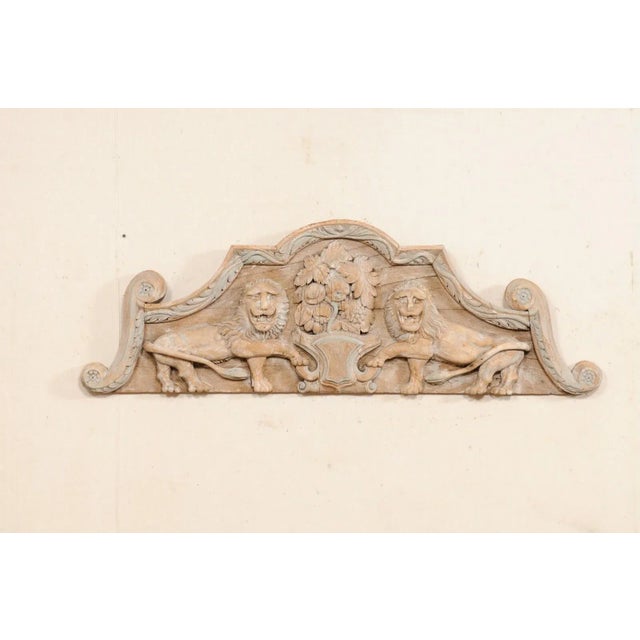 French Wall Plaque with Carved Lions, 19th Century For Sale - Image 9 of 9