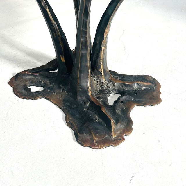 Mid-Century Modern Forged Table in Bronze and Dalmond Glass by Lothar Klute, 1987 For Sale - Image 3 of 12