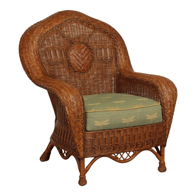Palecek Victorian Style Wicker Armchair Chairish