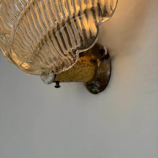Foglia Murano Glass Wall Lights by Ercole Barovier for Barovier & Toso, 1940s, Set of 2 For Sale - Image 13 of 18