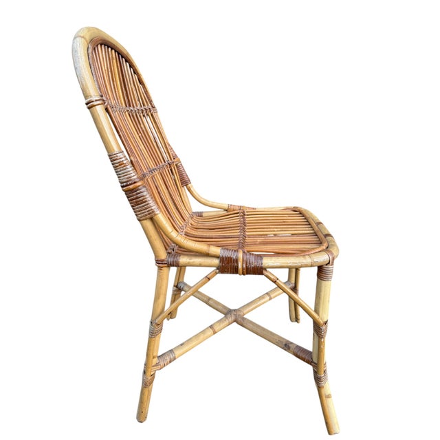 Wood Vintage Rattan Chairs, 1960s, Set of 4 For Sale - Image 7 of 11
