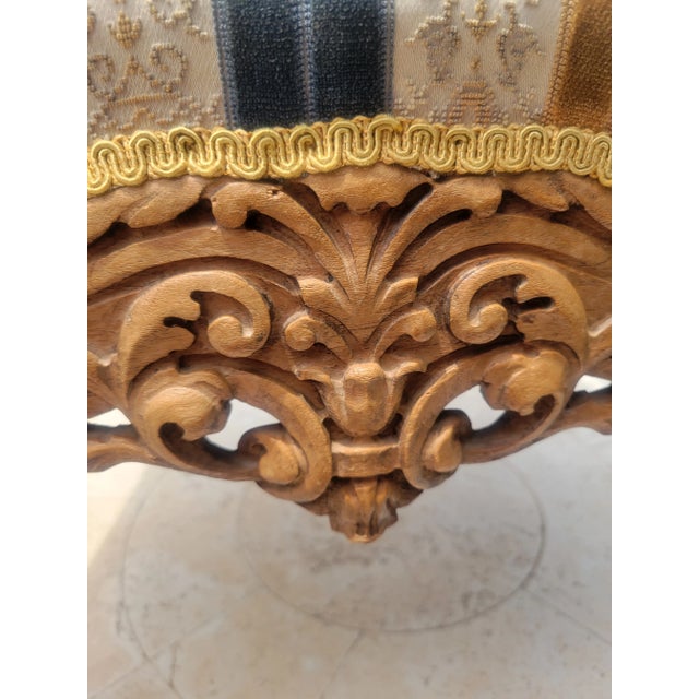 Late 20th Century Vintage Striped Accent Chair For Sale - Image 9 of 11