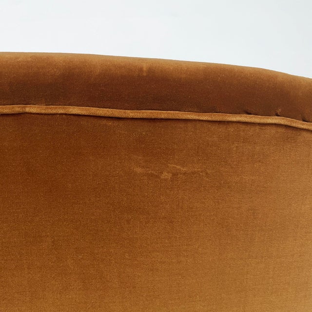 Italian Art Deco Two-Seater Sofa in Brown Velvet, 1930s For Sale - Image 15 of 18