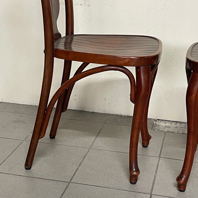 Vintage Chairs in Bent Wood by J.&J. Kohn Vienna, 1900s, Set of 5 For Sale - Image 3 of 18