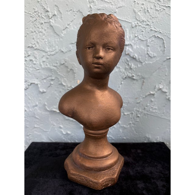Vintage Pair of Classical Child Busts on Pedestals – Boy & Girl Figurative Sculpture For Sale In Orlando - Image 6 of 12