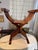 Italian Renaissance Savonarola Dante Master Chair Hand Carved Vintage Folding For Sale - Image 12 of 13