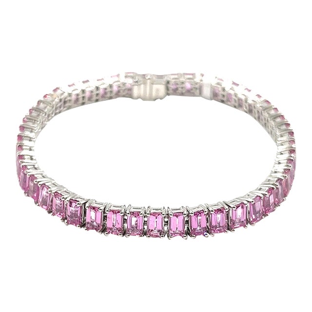 17.60 Ct Natural Pink Sapphire Bracelet For Sale