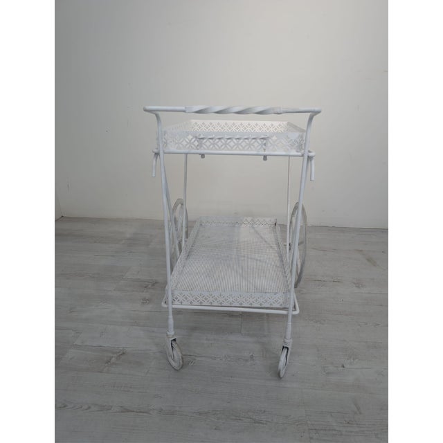 Vintage Mobile Serving Bar Cart For Sale - Image 5 of 13