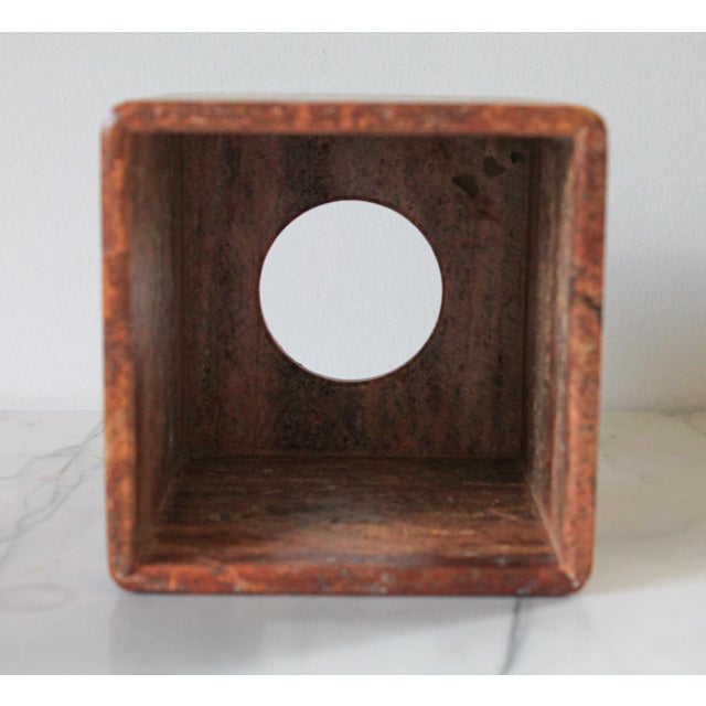 Brown Vintage Genuine Marble Tissue Box Cover For Sale - Image 8 of 8