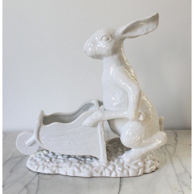Ceramic Vintage White Porcelain Bunny Rabbit Figurine For Sale - Image 7 of 11