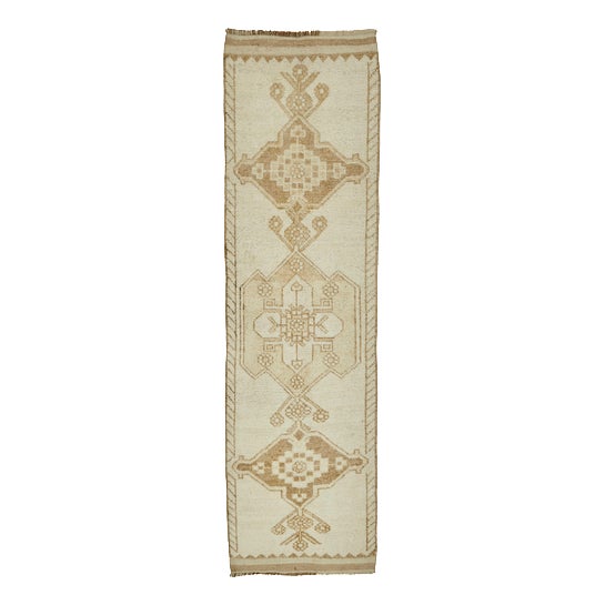 Beige Bohemian Runner Rug For Sale