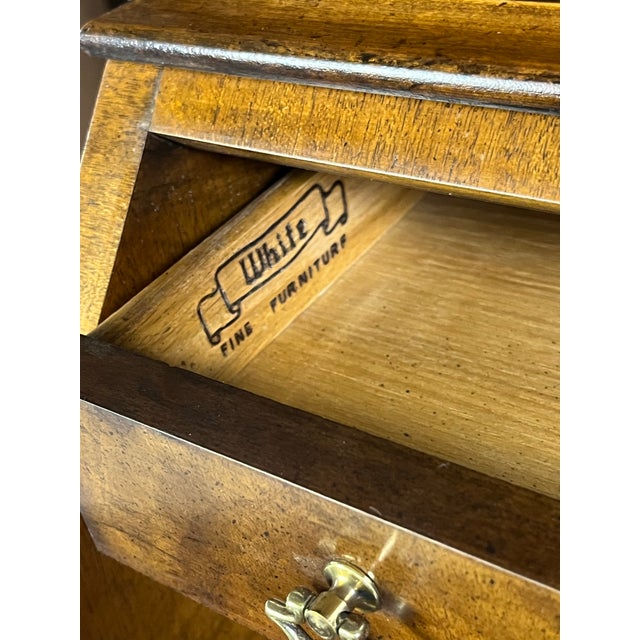 Vintage White Fine Furniture Chippendale Style Secretary Desk For Sale - Image 12 of 12