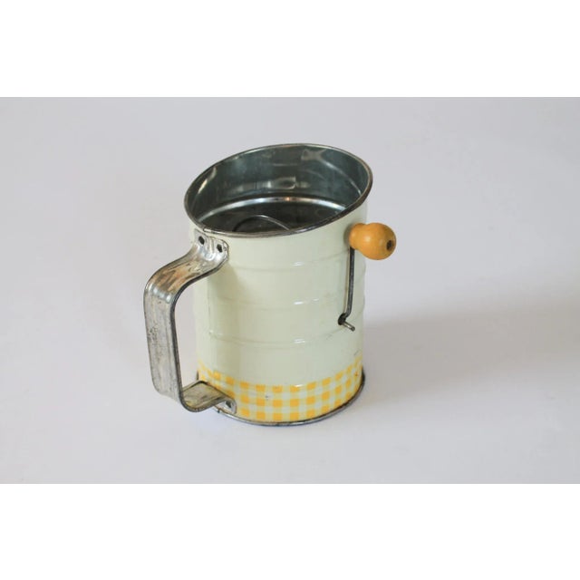 Farmhouse Vintage Flour Sifter W/ Floral Motif For Sale - Image 3 of 7