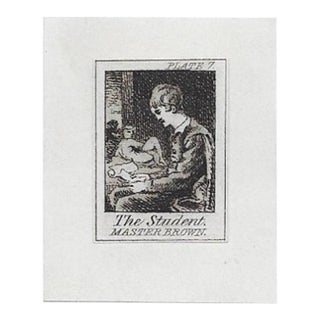 Antique Miniature Master Brown Nude Engraving For Sale
