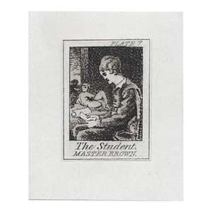 Antique Miniature Master Brown Nude Engraving