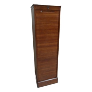 Vintage Filing Cabinet with Roller Shutter, 1950s For Sale