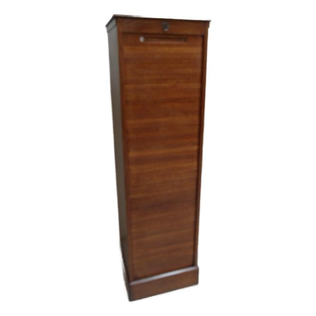 Vintage Filing Cabinet with Roller Shutter, 1950s For Sale