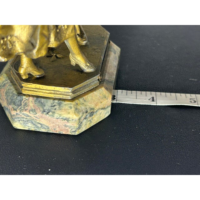 Copper Antique 19th C. French Spelter Statues "Premieres Fleurs" by Ernest Rancoulet - Pair For Sale - Image 8 of 11