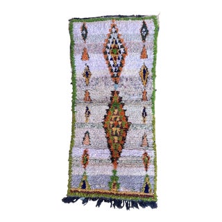 1980s Moroccan Colorful Vintage Rug - 2'9" X 5'6" Ft For Sale