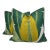 Schumacher "Tropical Isle" in Green on Ivory 22" Pillows-a Pair For Sale