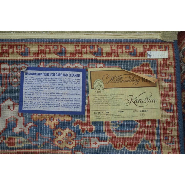 Karastan Colonial Williamsburg no.552 Approx. 6 X 9 Rug For Sale - Image 10 of 10